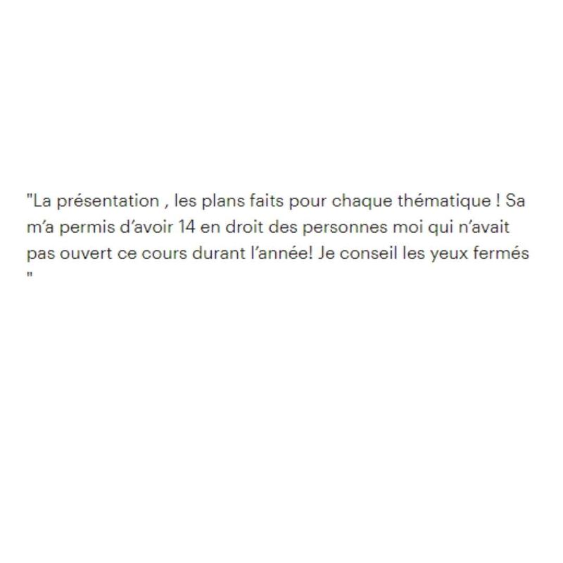 Message reçu d'un étudiant en droit