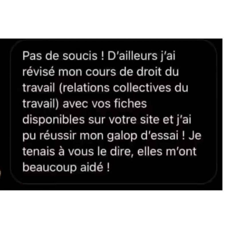 Message reçu d'un étudiant en droit