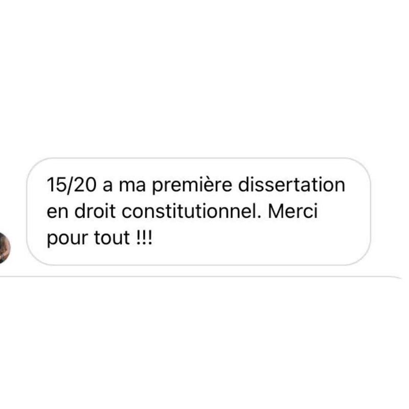Message reçu d'un étudiant en droit
