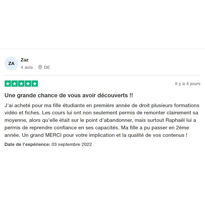 Message reçu d'un étudiant en droit