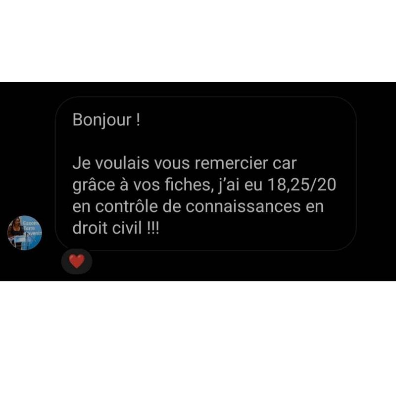 Message reçu d'un étudiant en droit