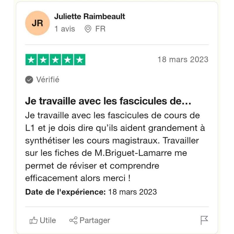 Message reçu d'un étudiant en droit