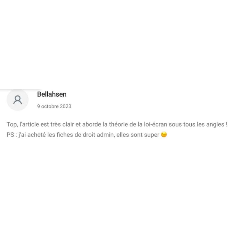 Message reçu d'un étudiant en droit