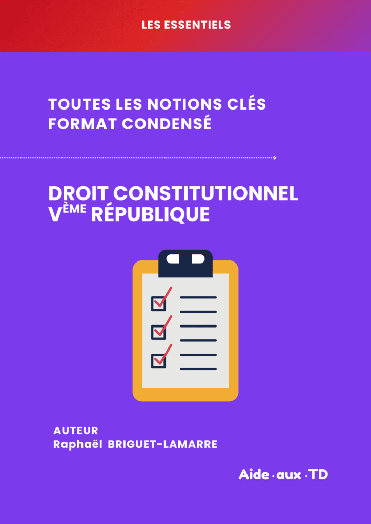 Couverture de L'Essentiel en droit constitutionnel S2, la Ve République, AideauxTD