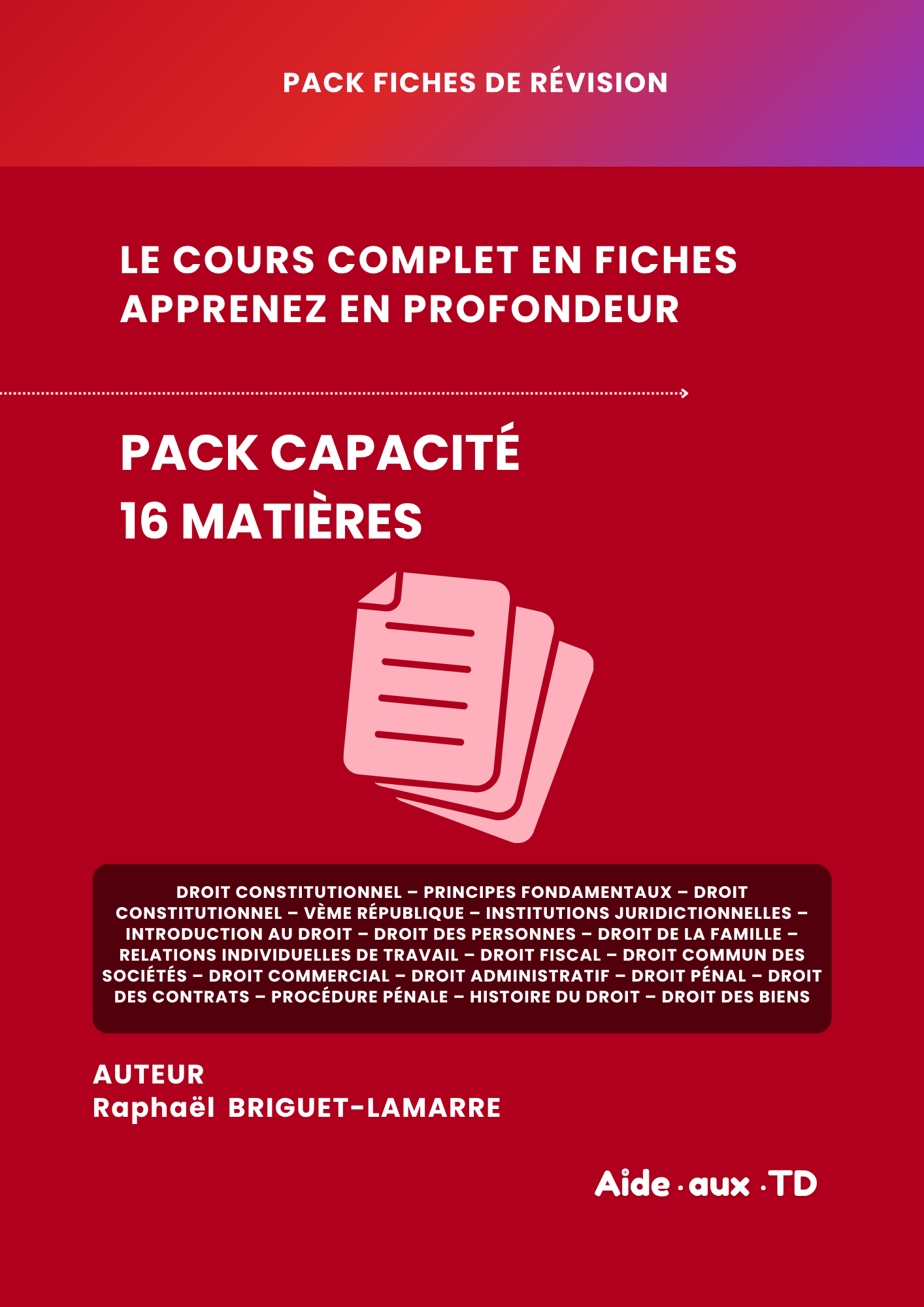 Pack Fiches Capacité