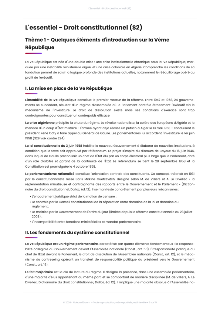 Extrait de L'Essentiel de droit constitutionnel