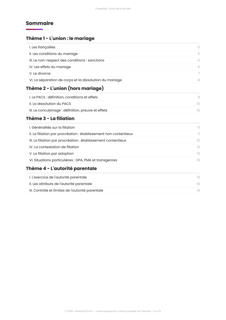 Extrait de L'Essentiel de droit de la famille