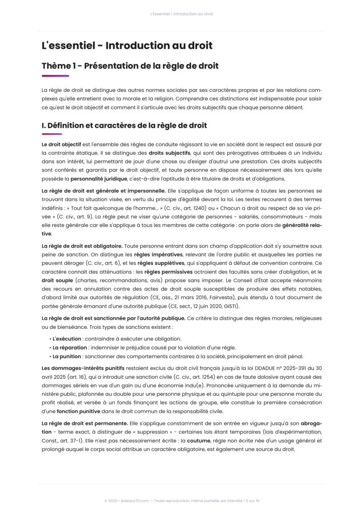Extrait de L'Essentiel de introduction au droit