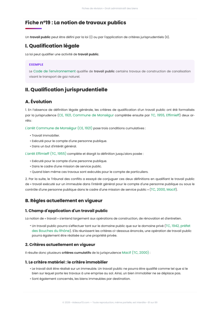 Extrait des fiches de révision de droit administratif des biens
