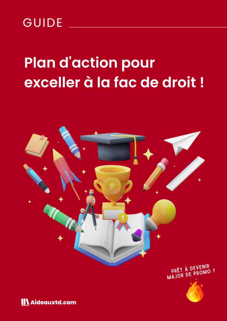 Couverture du guide Plan d'action pour exceller à la fac de droit