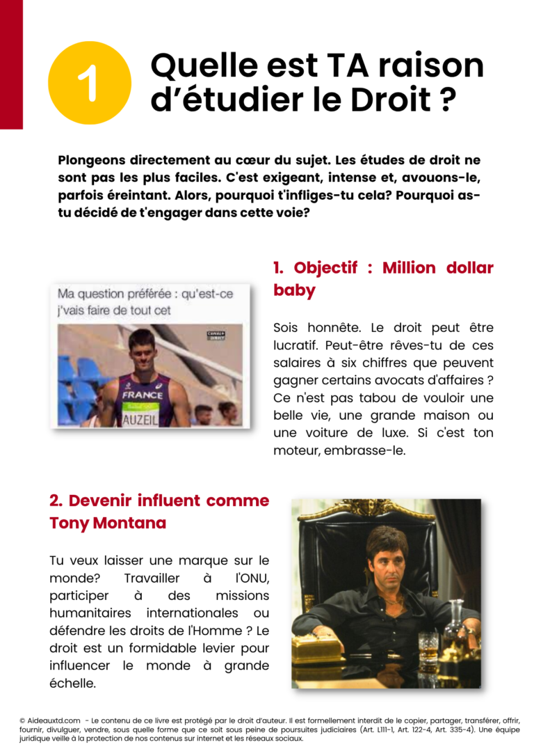 Extrait : quelle est ta raison d'étudier le droit