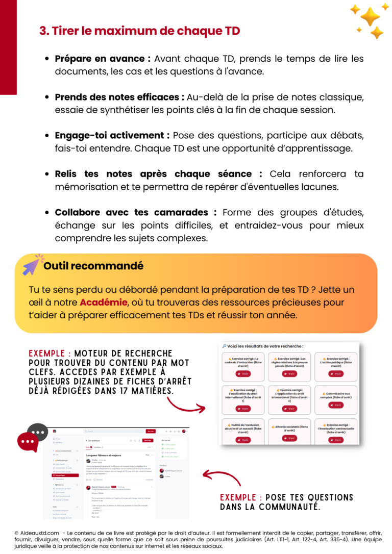 Extrait : tirer le maximum de chaque TD