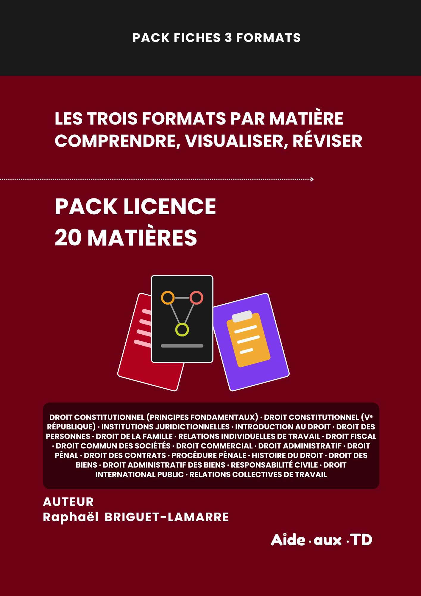 Pack 3 formats : Licence de droit