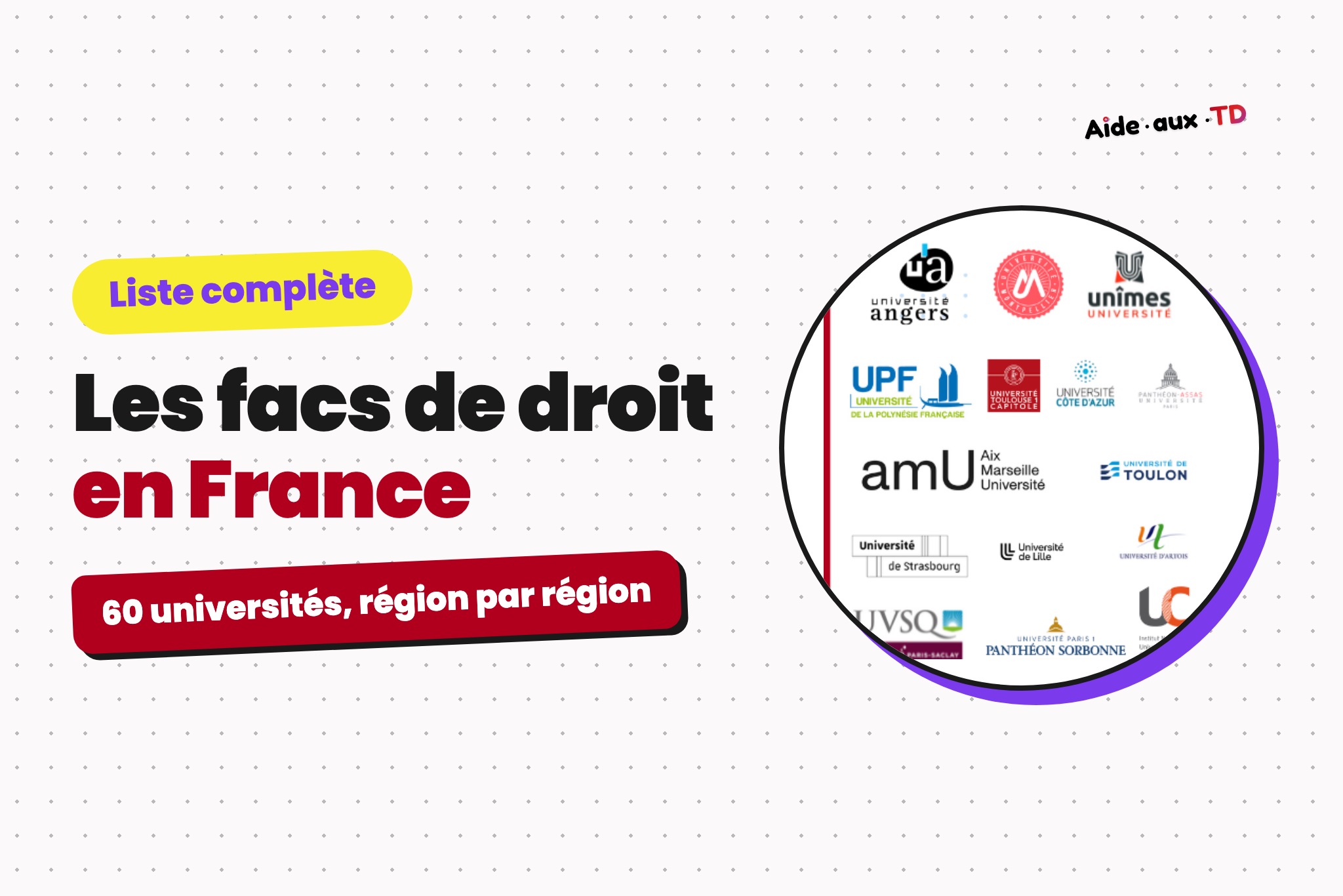 Fac de droit en France (liste complète)