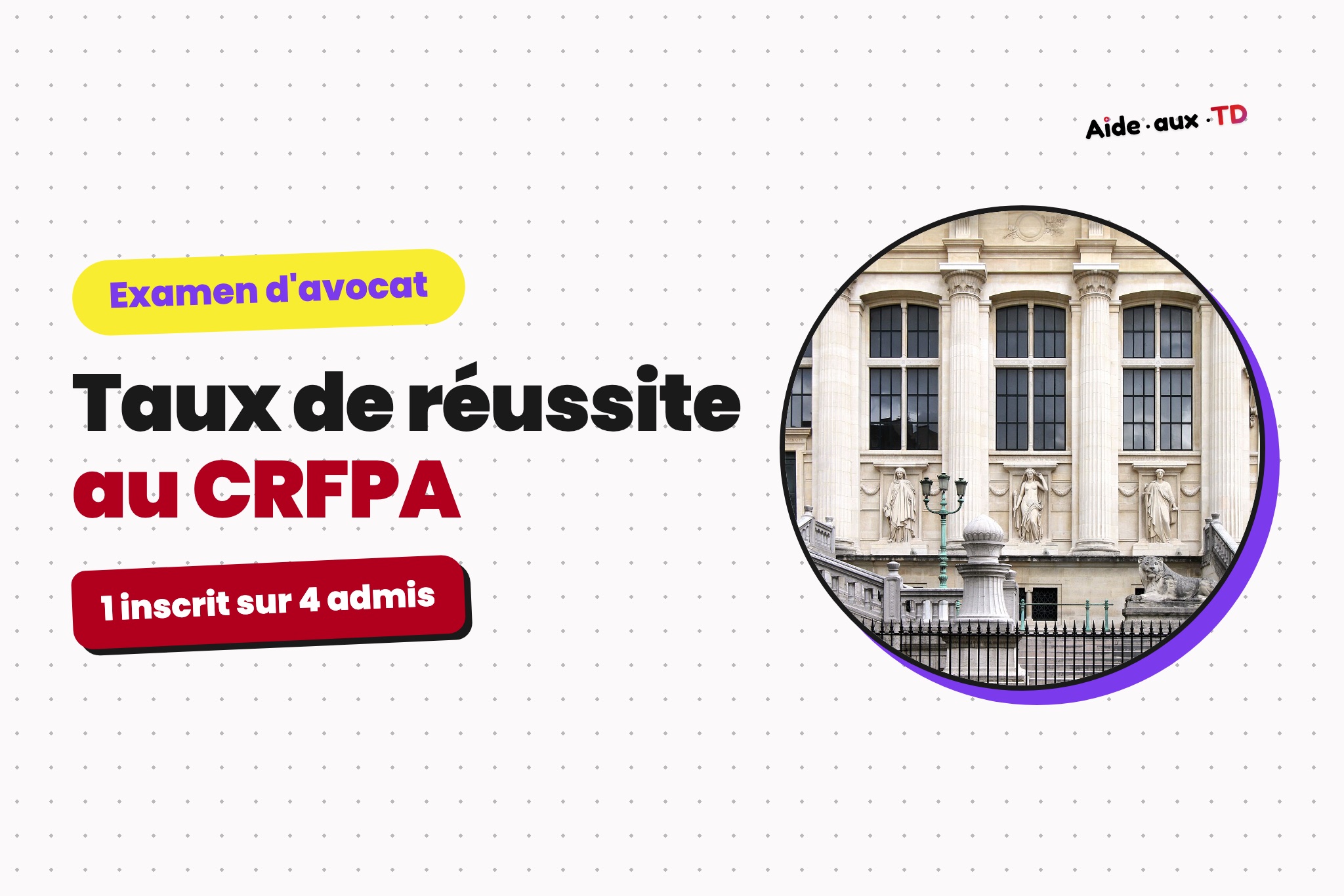 Taux de réussite au CRFPA : les chiffres à jour, par IEJ et par année