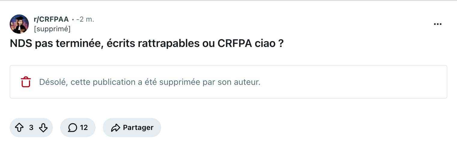 Témoignage Reddit d'une candidate : mauvais démarrage en note de synthèse, arrêtée à son II A