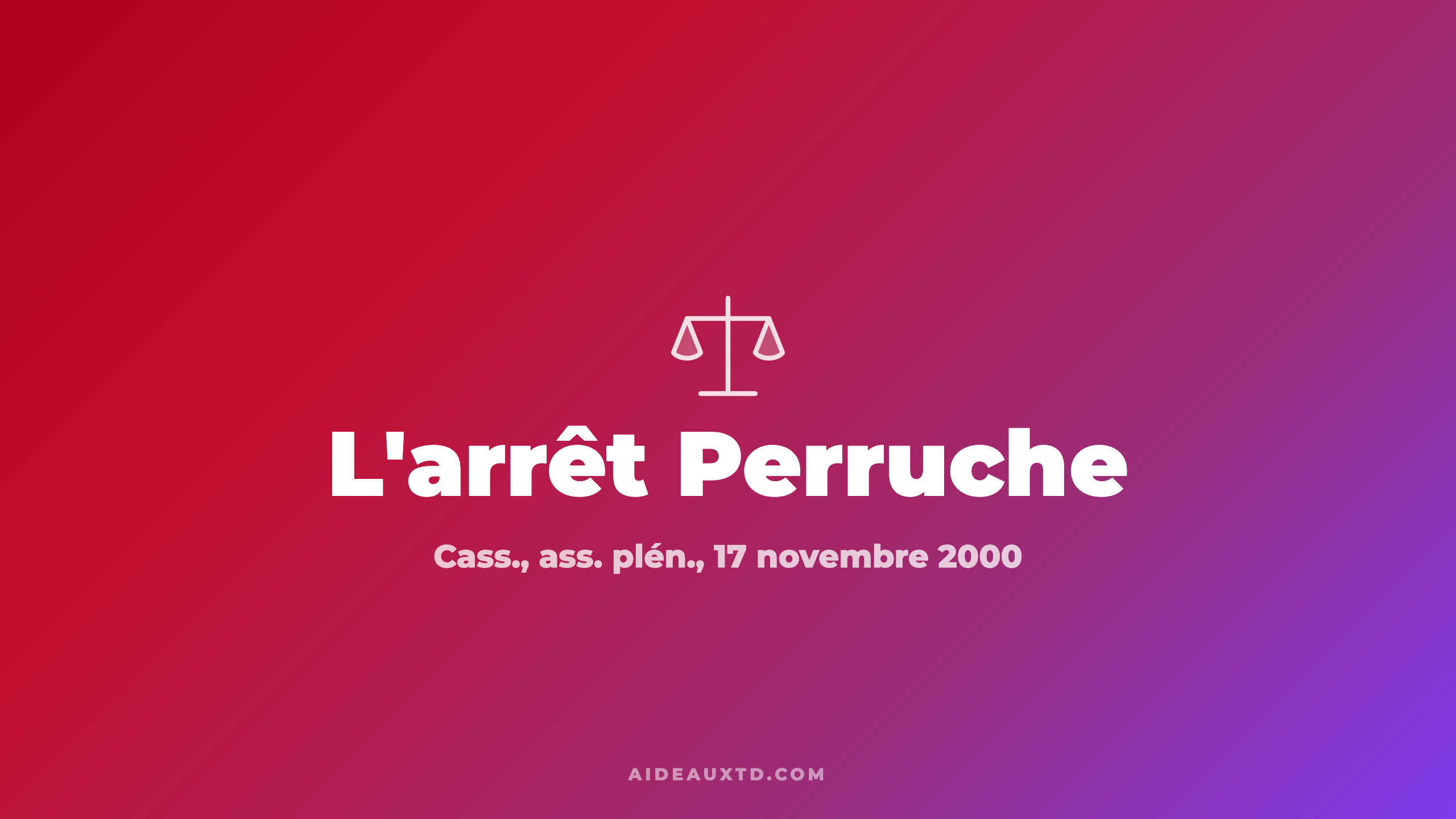L&rsquo;arrêt Perruche du 17 novembre 2000 : fiche, résumé et portée