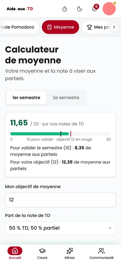 Calculateur de moyenne