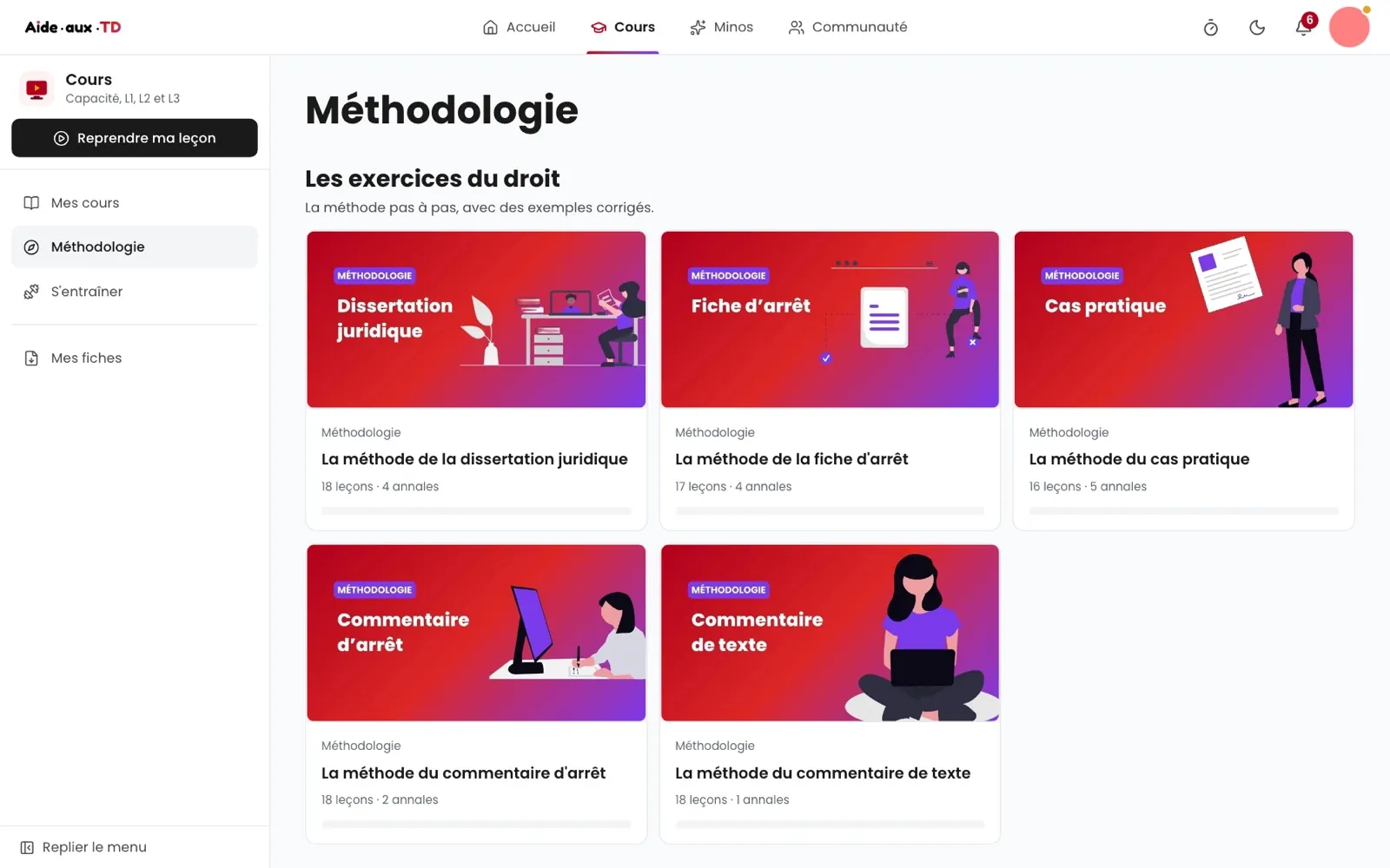 La méthodologie des exercices du droit