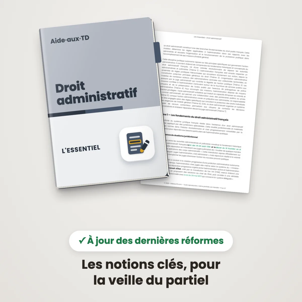 L&rsquo;Essentiel : Droit Administratif : Couverture et une page