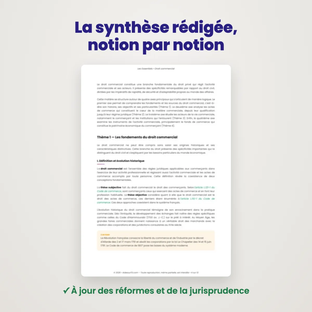 L&rsquo;Essentiel : Droit Commercial : Extrait