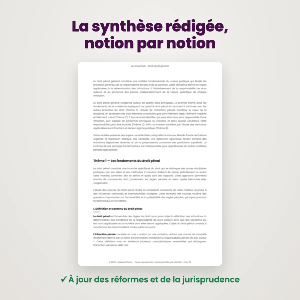 L&rsquo;Essentiel : Droit Pénal Général : Extrait