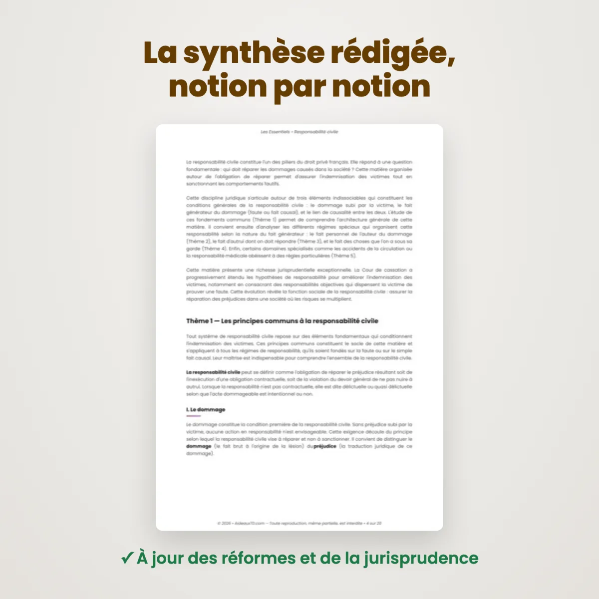 L&rsquo;Essentiel : Responsabilité Civile : Extrait