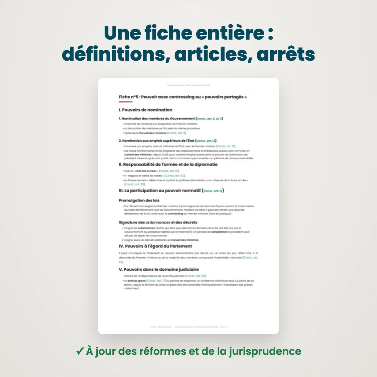 Fiches de révision : Droit constitutionnel (S2) : Extrait