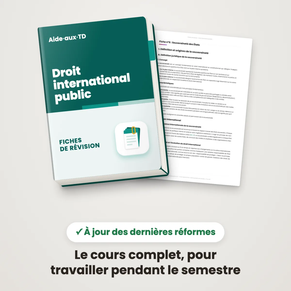 Fiches de révision : Droit international public : Couverture et une page