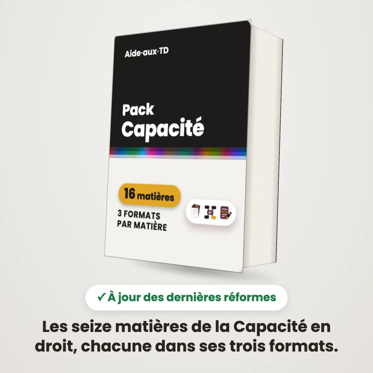 Pack 3 formats : Capacité : Couverture