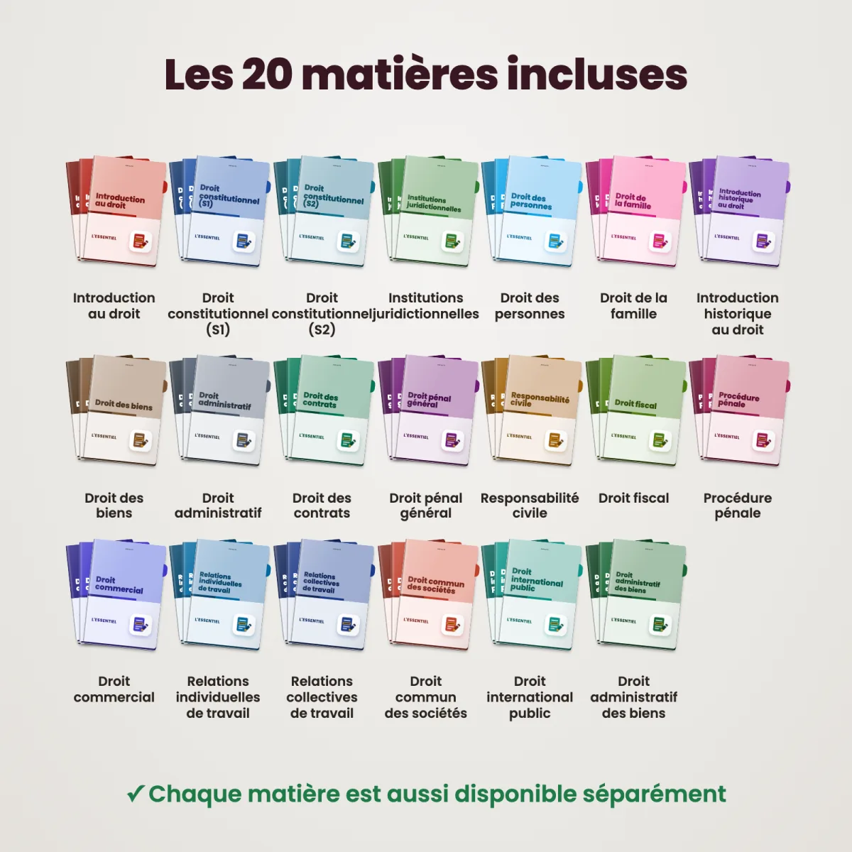 Pack 3 formats : Licence de droit : Matières incluses