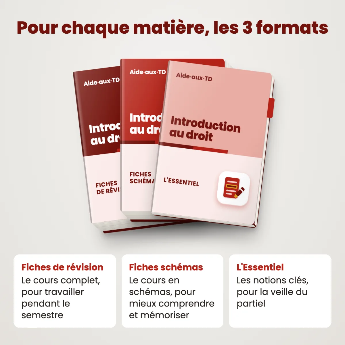 Pack 3 formats : Licence de droit : Les 3 formats