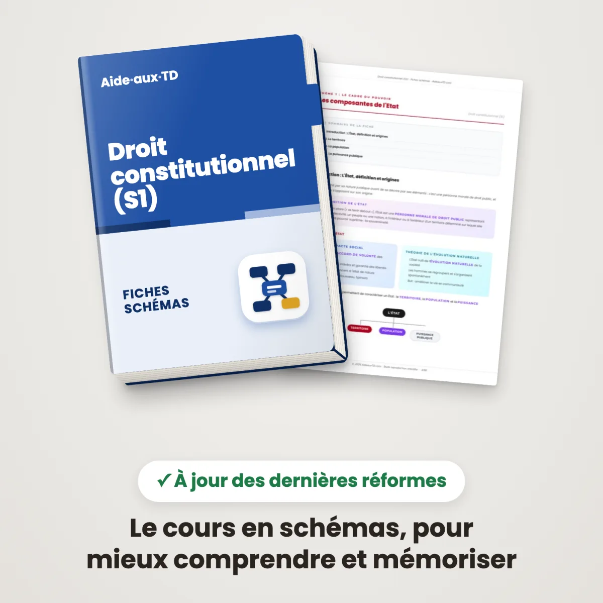 Fiches schémas : Droit constitutionnel (S1) : Couverture et une page