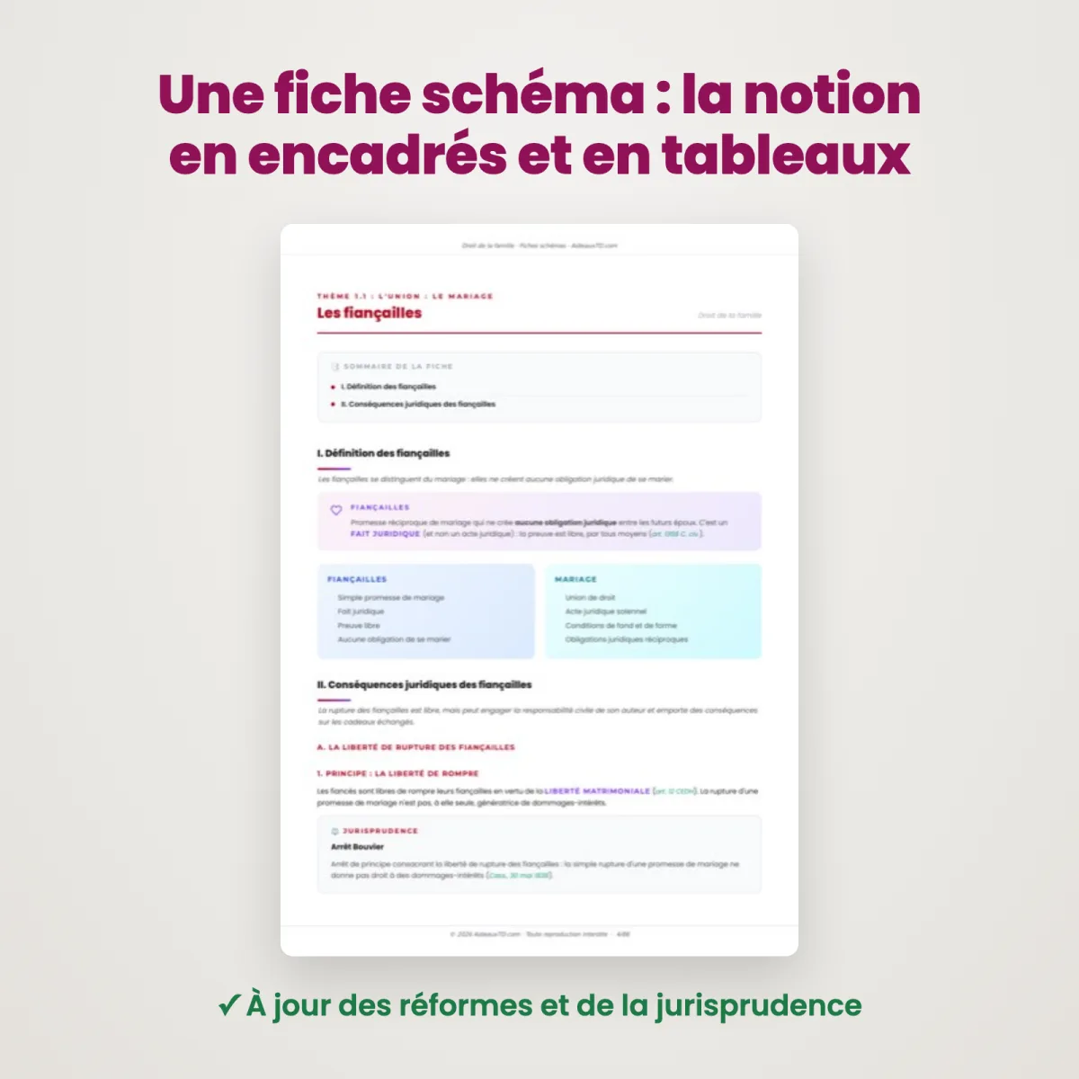Fiches schémas : Droit de la famille : Extrait