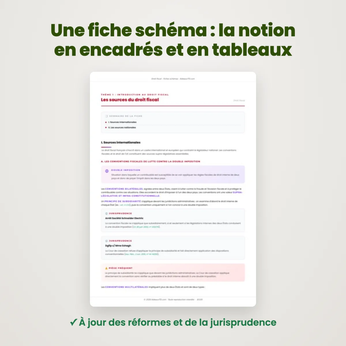 Fiches schémas : Droit fiscal : Extrait