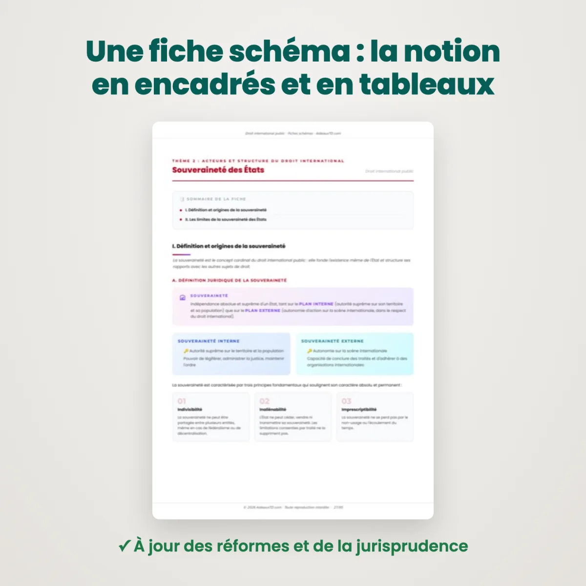 Fiches schémas : Droit international public : Extrait
