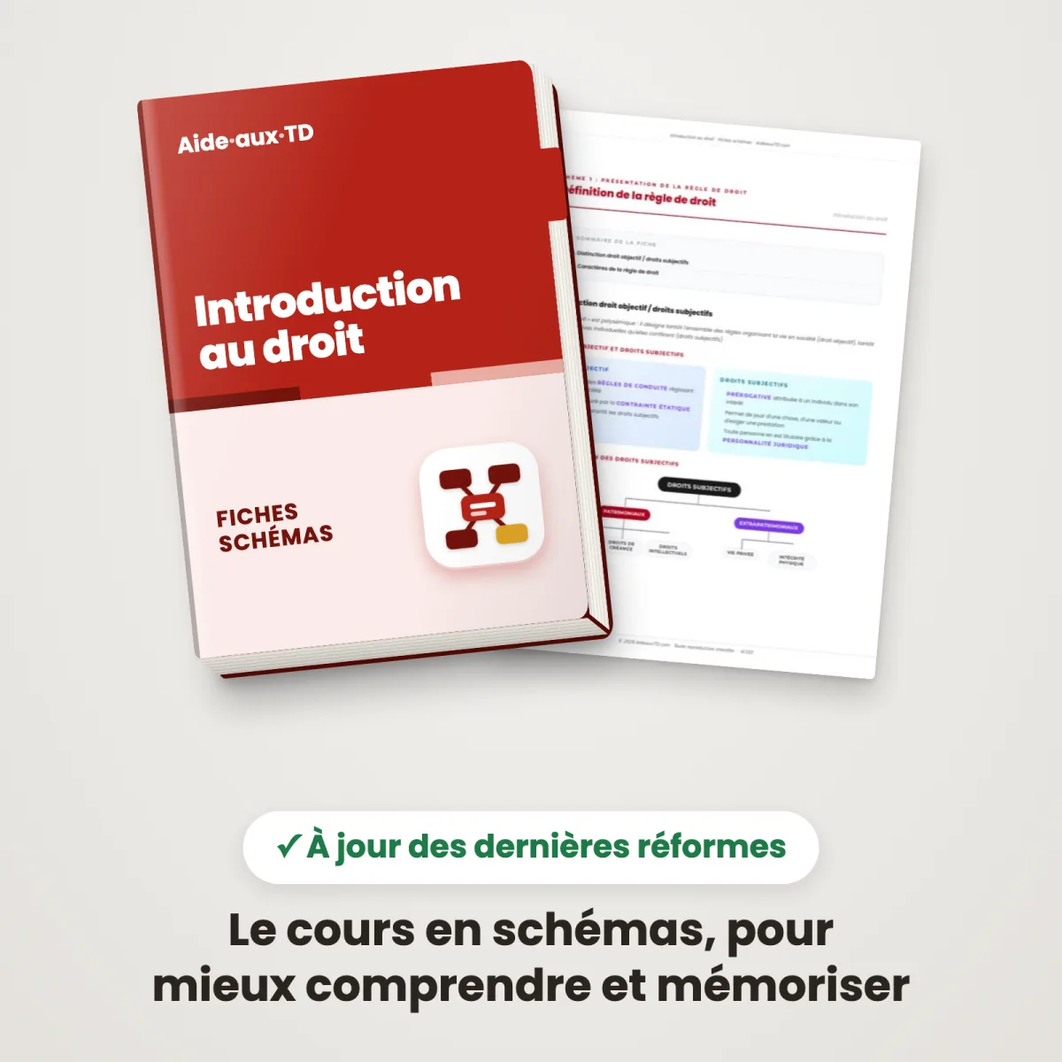 Fiches schémas : Introduction au droit : Couverture et une page