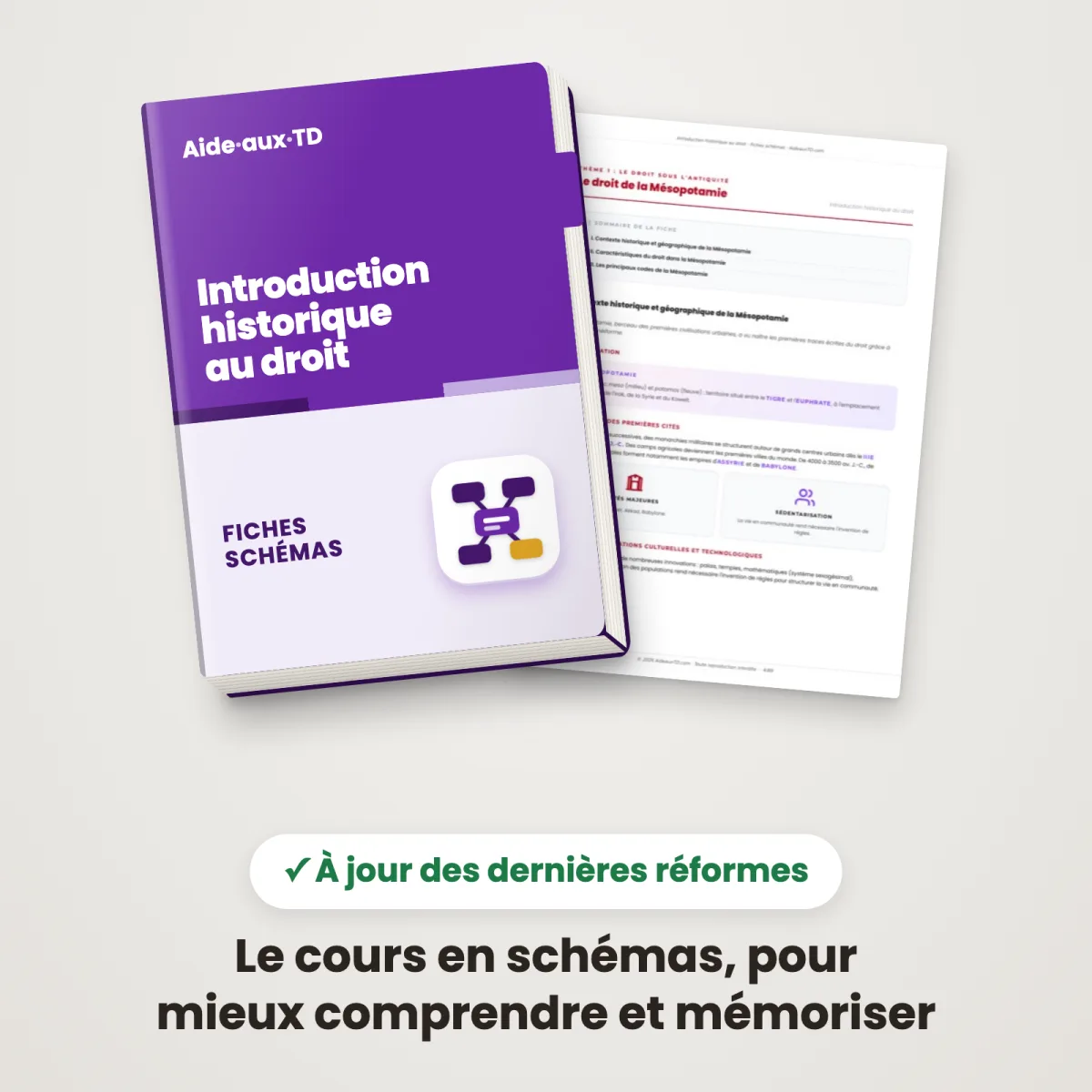 Fiches schémas : Introduction historique au droit : Couverture et une page