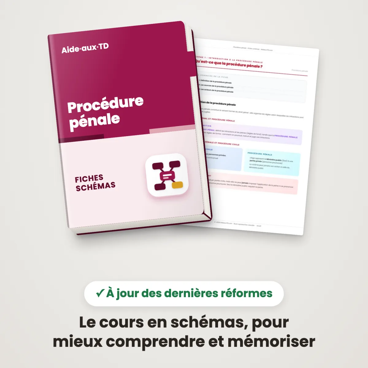 Fiches schémas : Procédure pénale : Couverture et une page