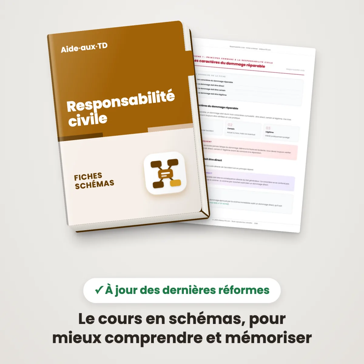 Fiches schémas : Responsabilité civile : Couverture et une page