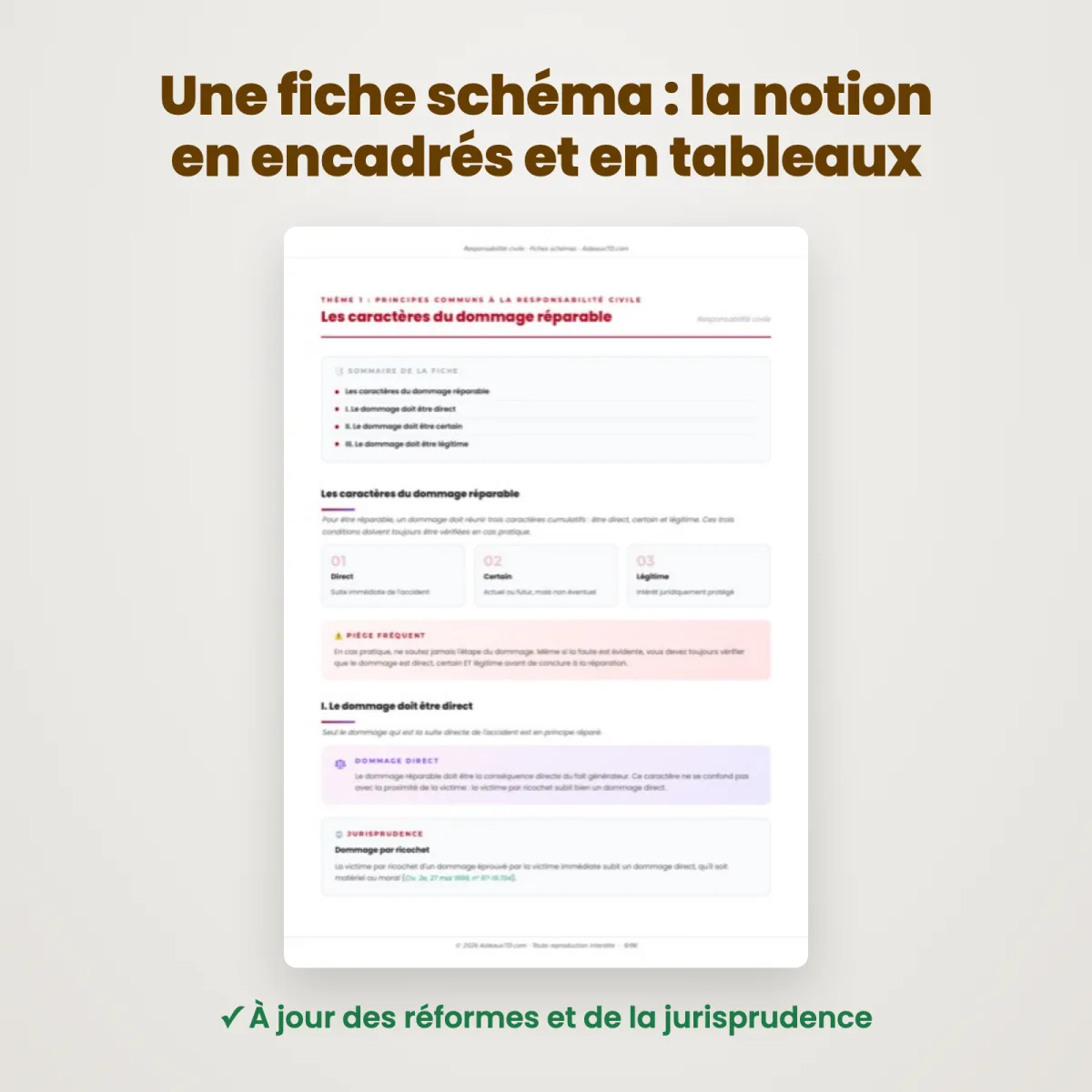 Fiches schémas : Responsabilité civile : Extrait